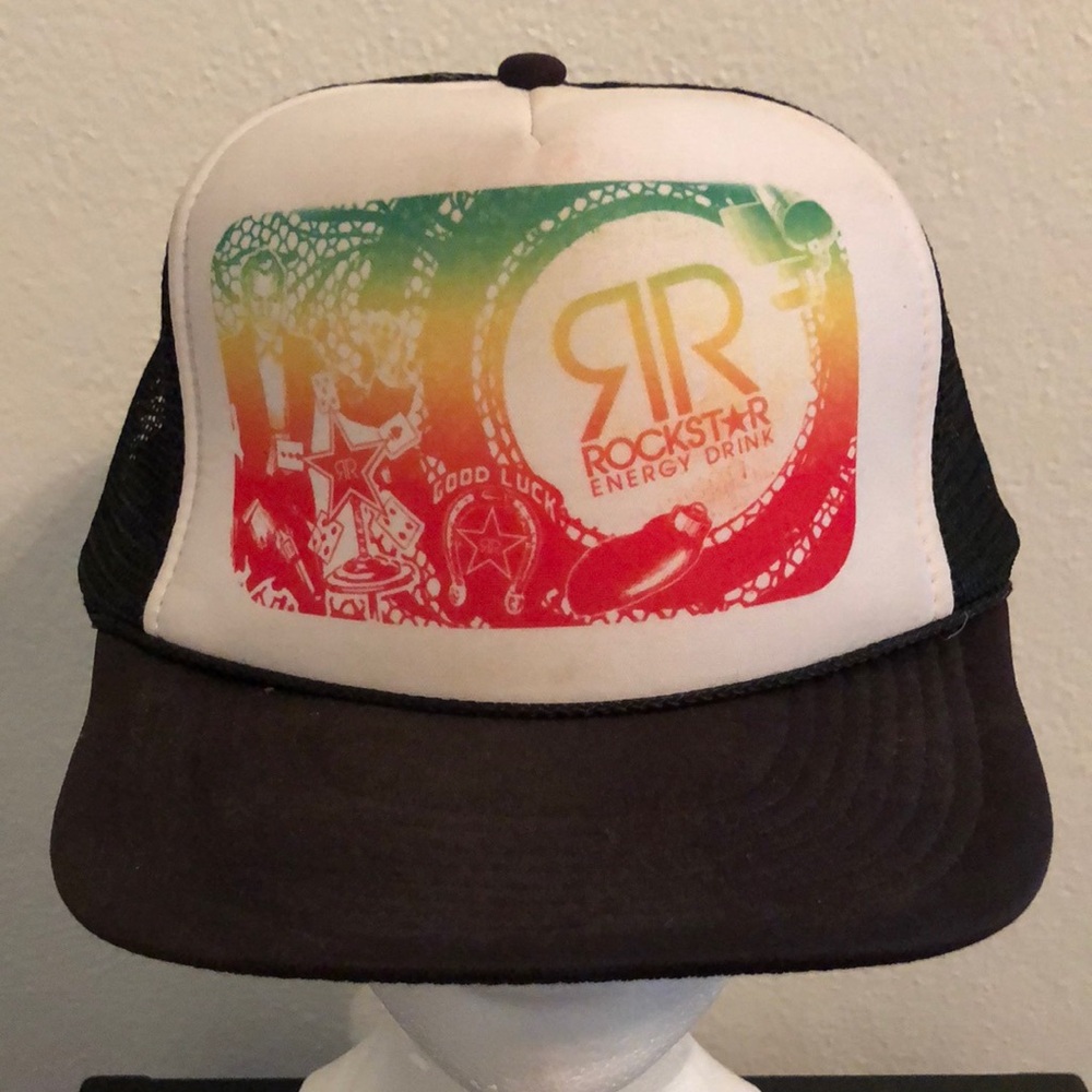 2001 Rockstar Energy Drink Good Luck Gambler Trucker Snapback Nissun Hat